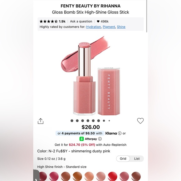 Fenty Beauty Gloss Bomb Stix in Shade 02 Fussy - Picture 2 of 3